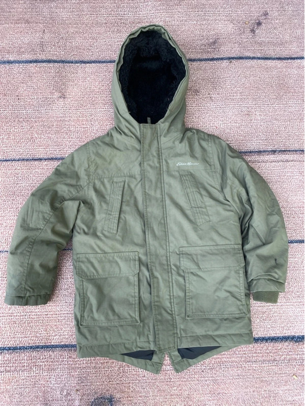 Eddie Bauer down fill sherpa lined parka xs 5/6